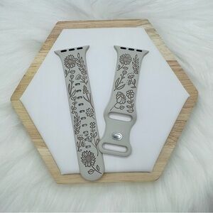 New Floral Design Apple Watch Bands 42mm 44mm 45mm 49mm Beige